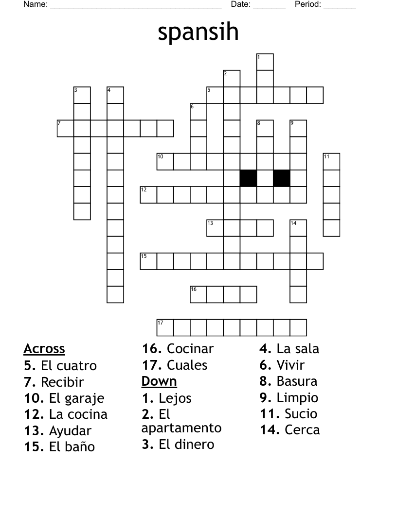 spansih  Crossword