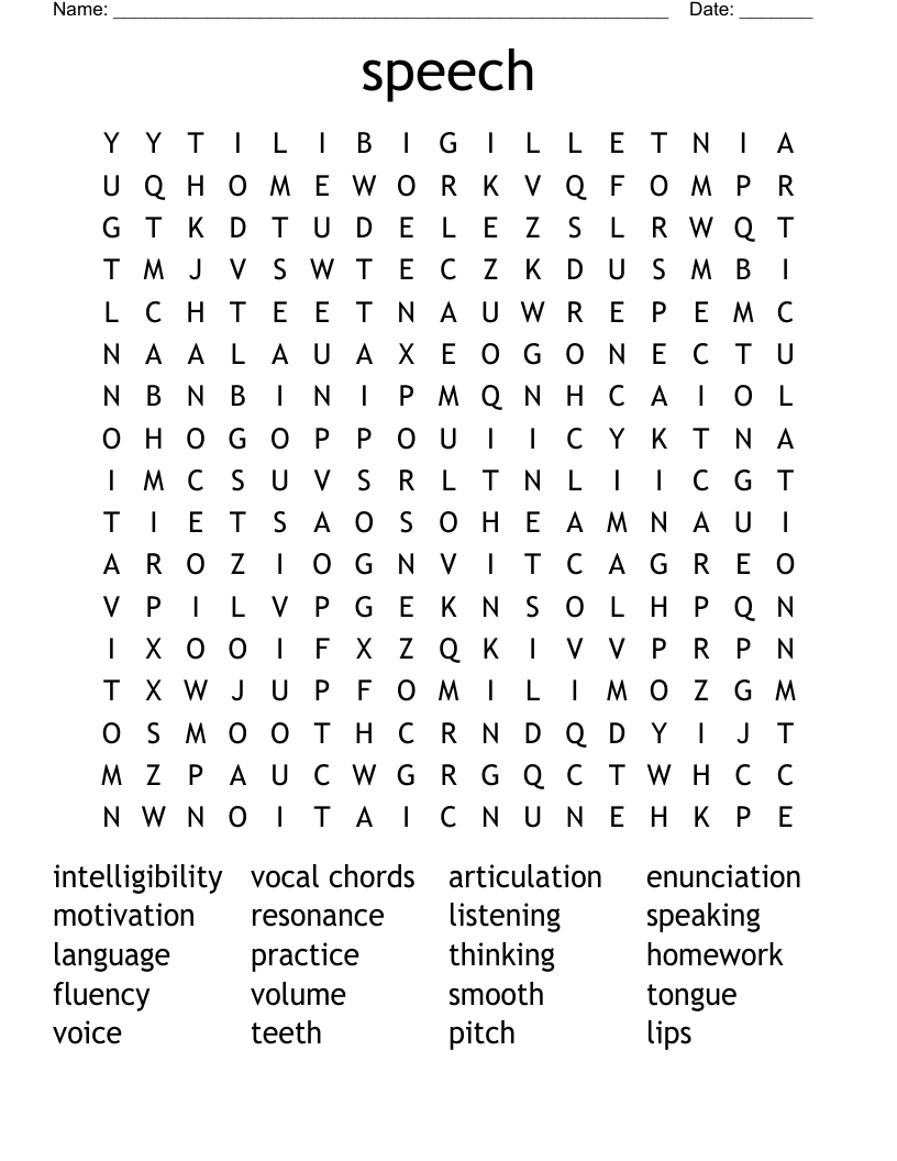 speech Word Search