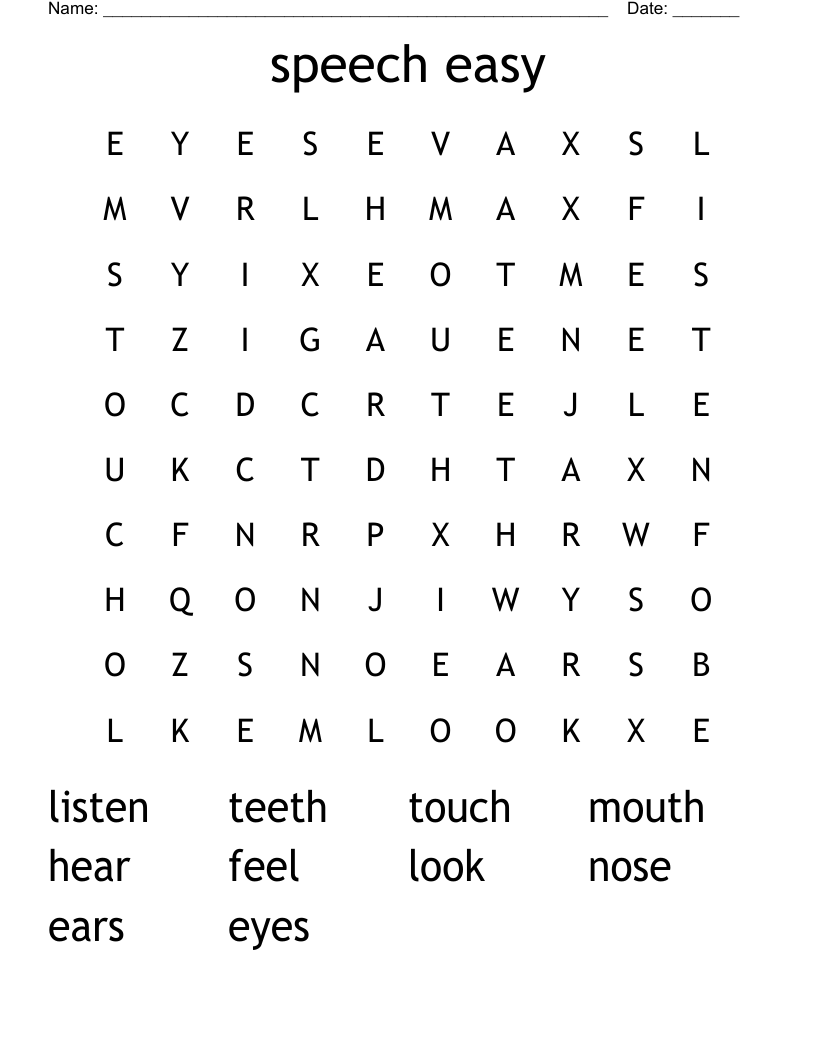 speech easy Word Search