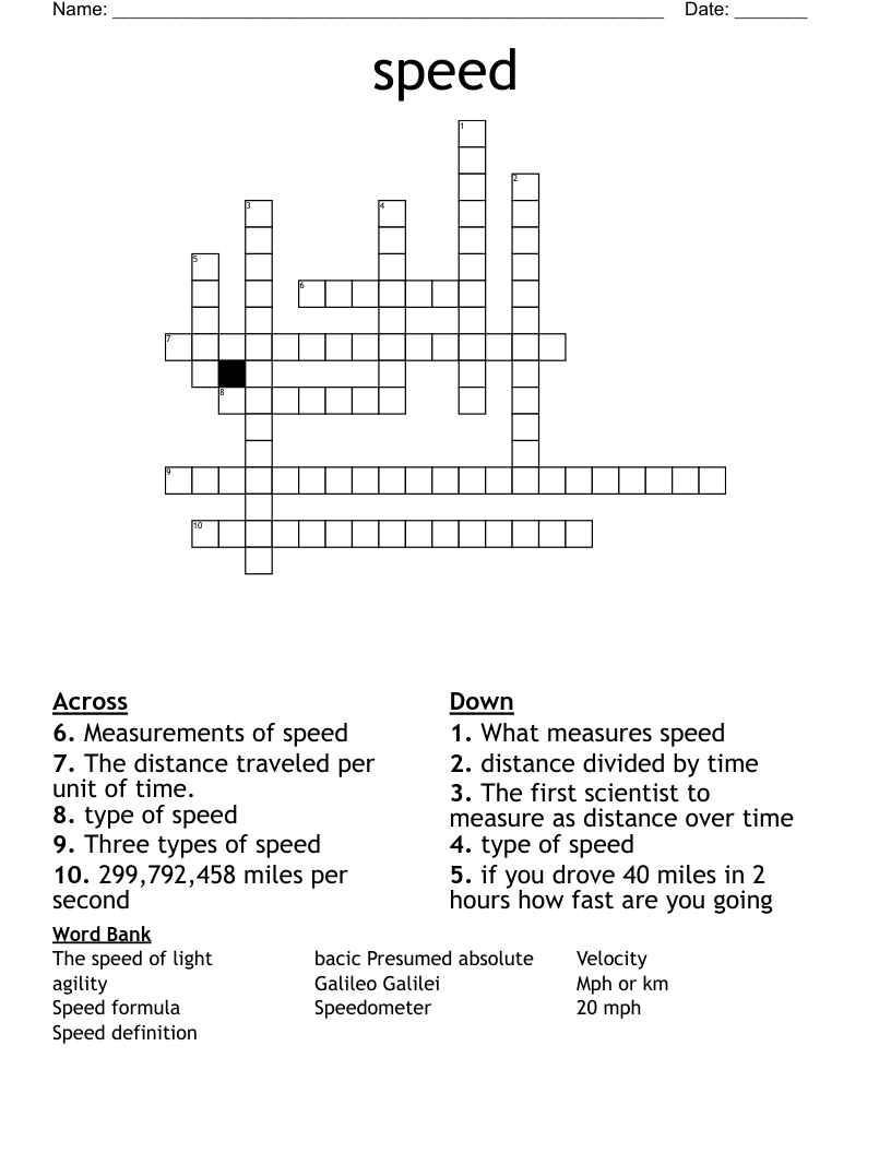 speed Crossword
