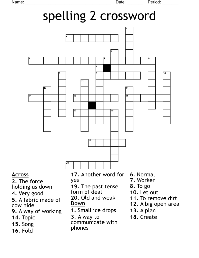 spelling 2 crossword