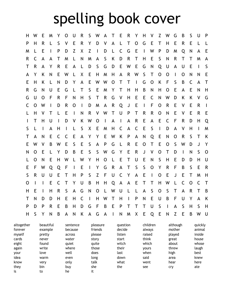 spelling book cover Word Search