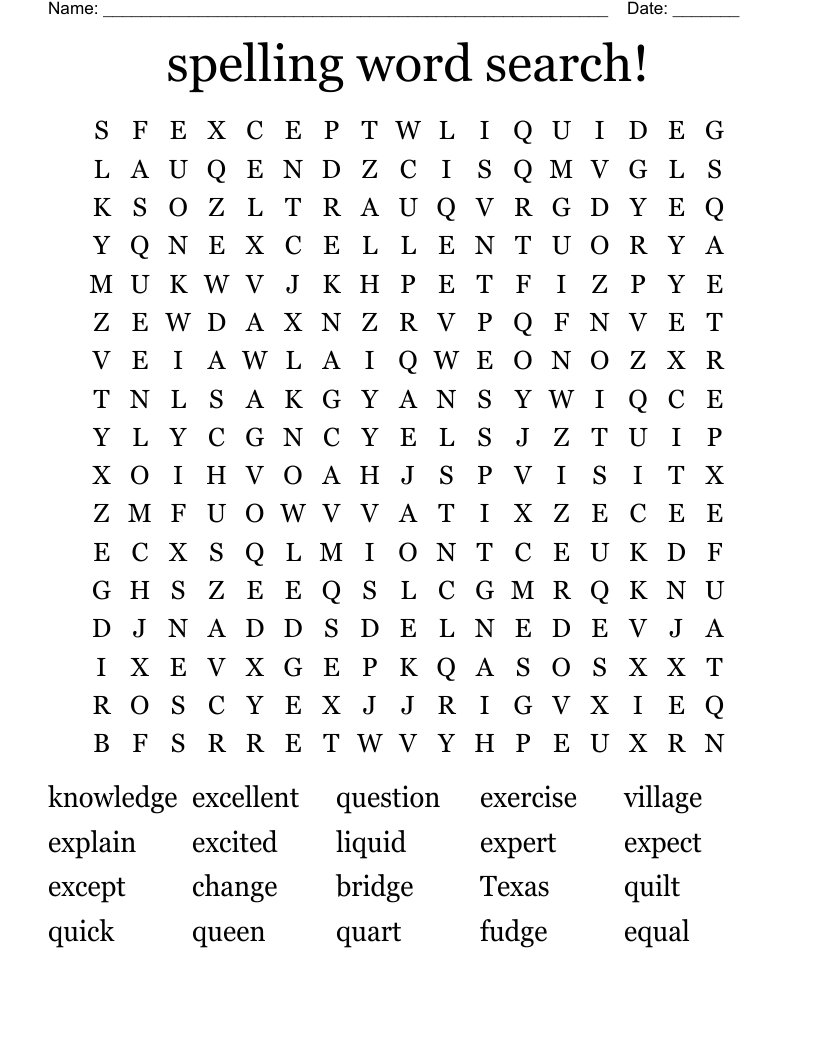 spelling word search!