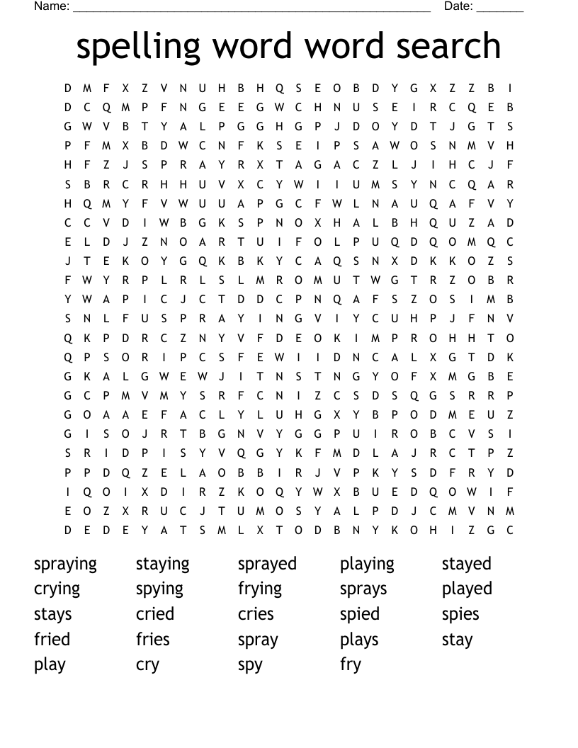 spelling word word search