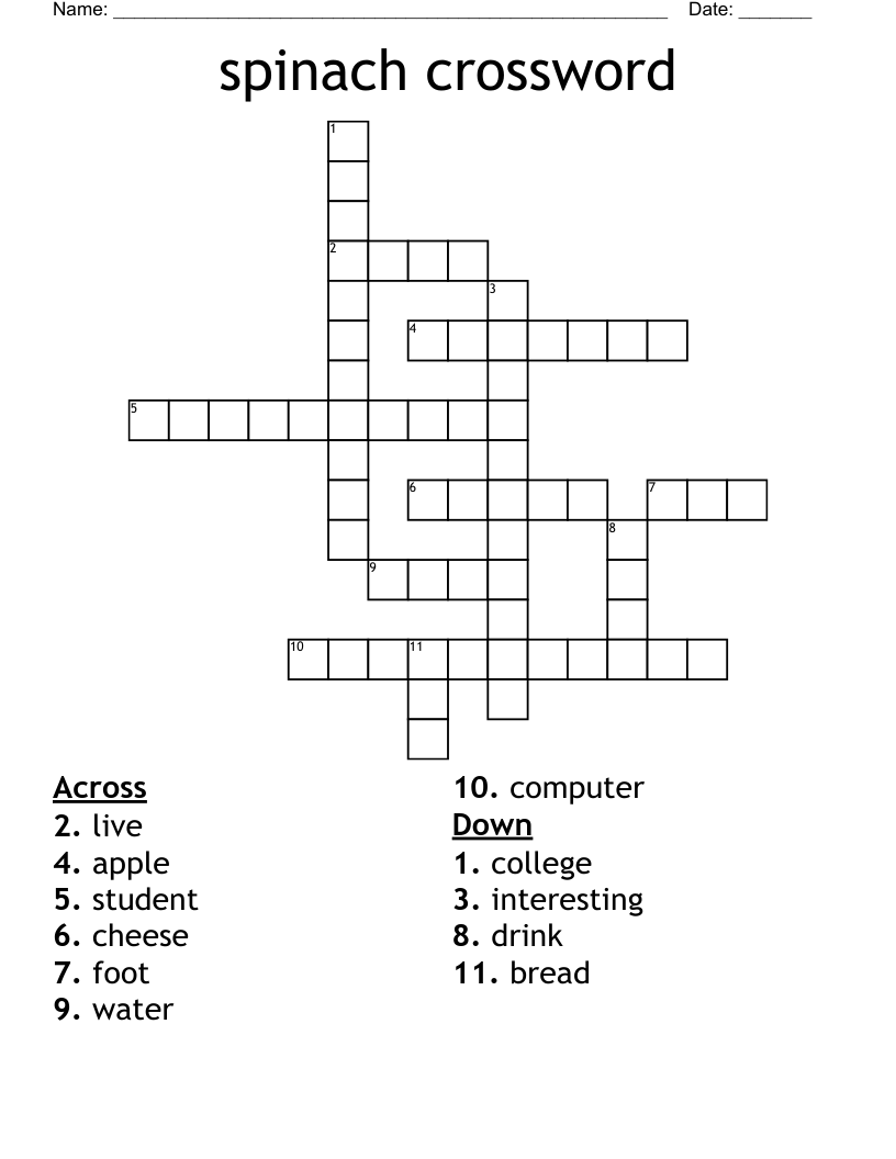 spinach crossword