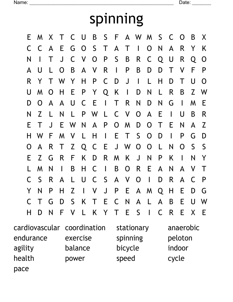 spinning  Word Search