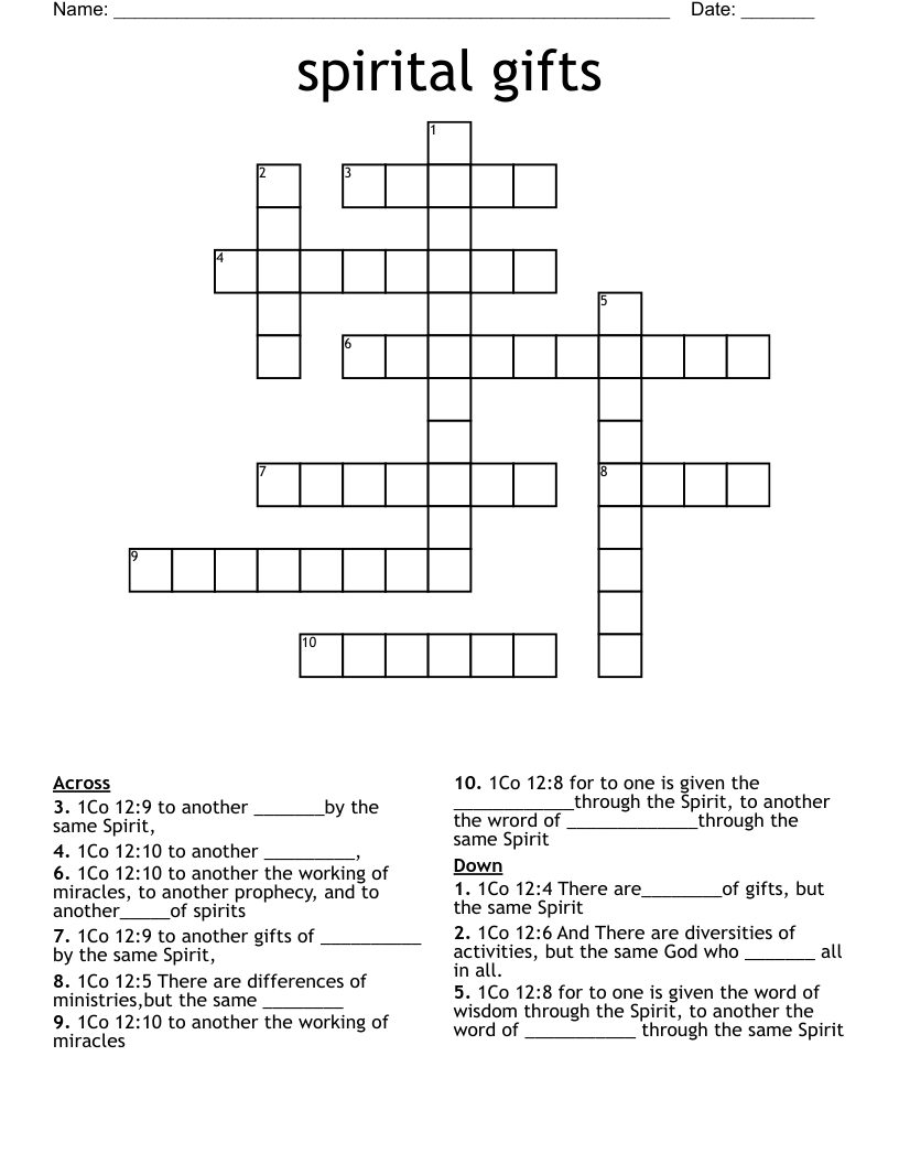 spirital gifts Crossword
