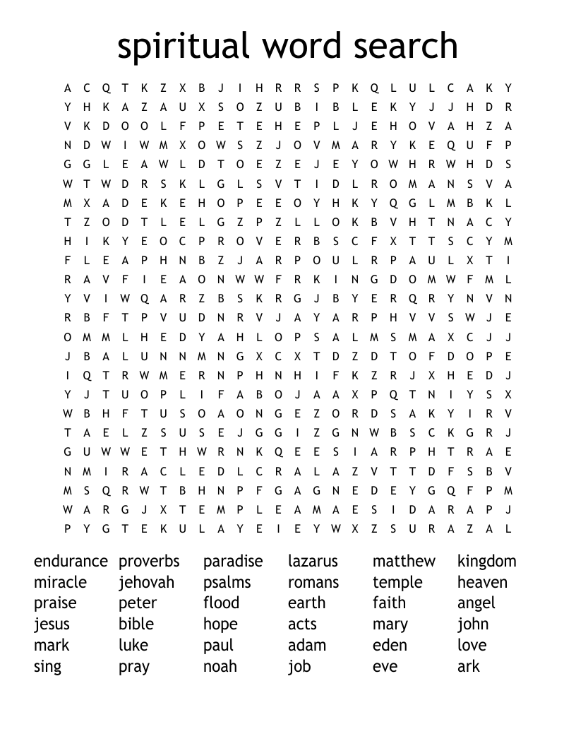 spiritual word search