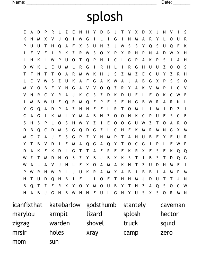 splosh Word Search