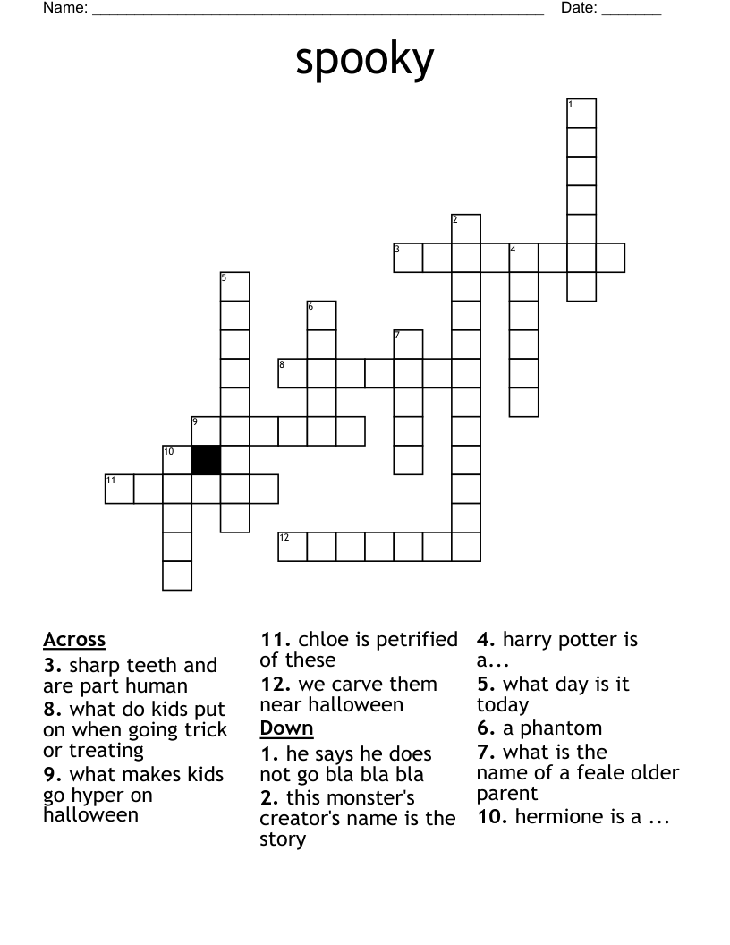 spooky Crossword