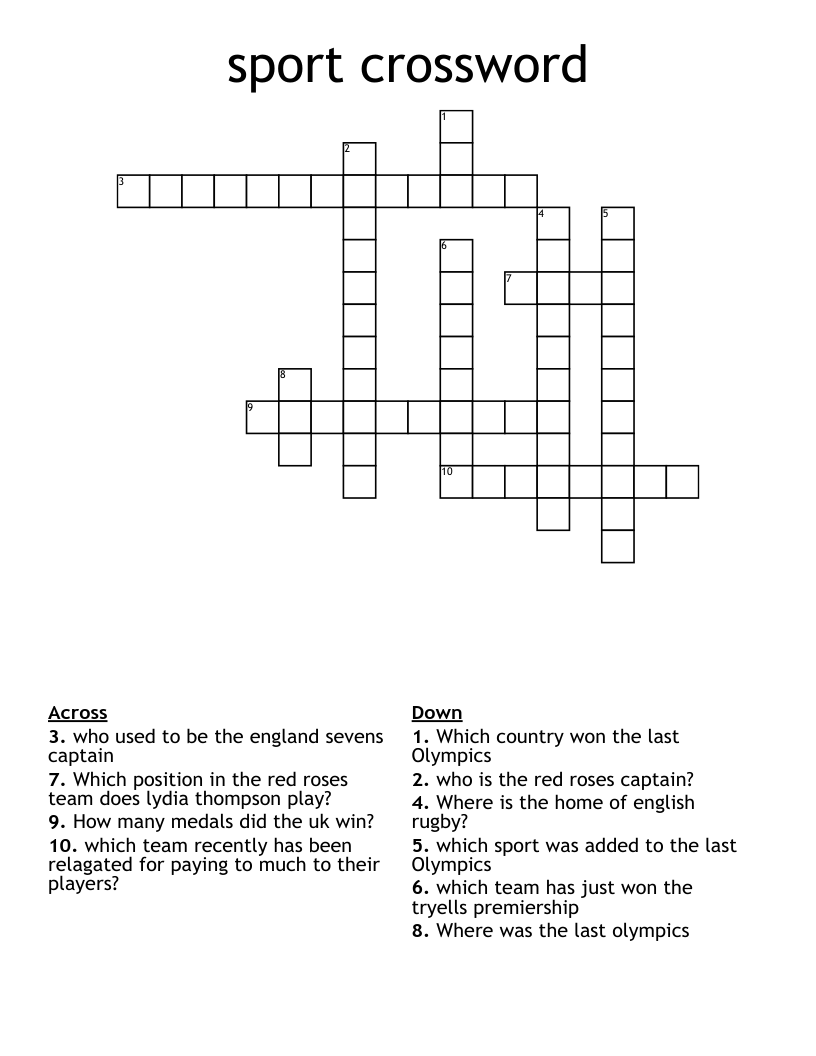 sport crossword