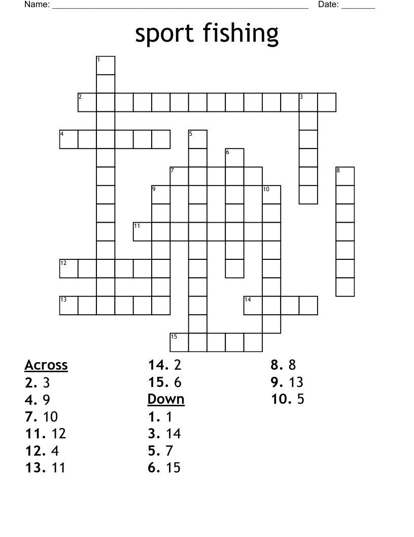sport fishing Crossword