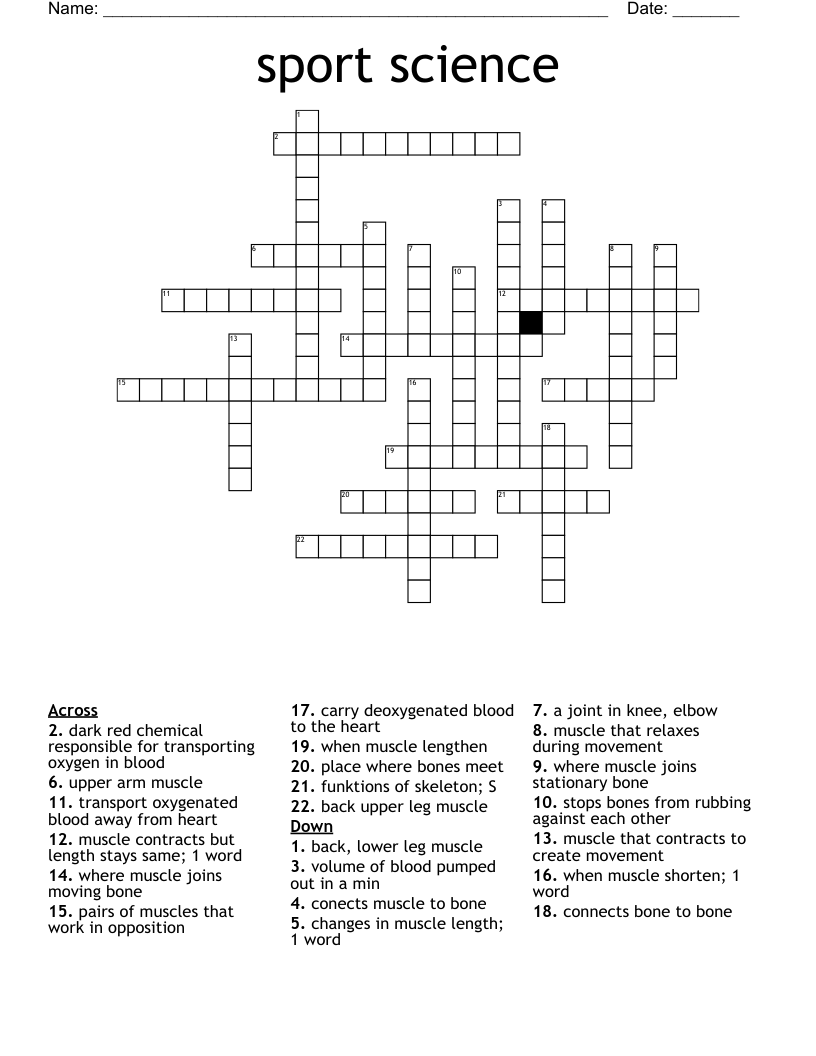 sport science Crossword