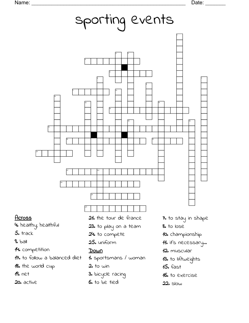 sporting events Crossword