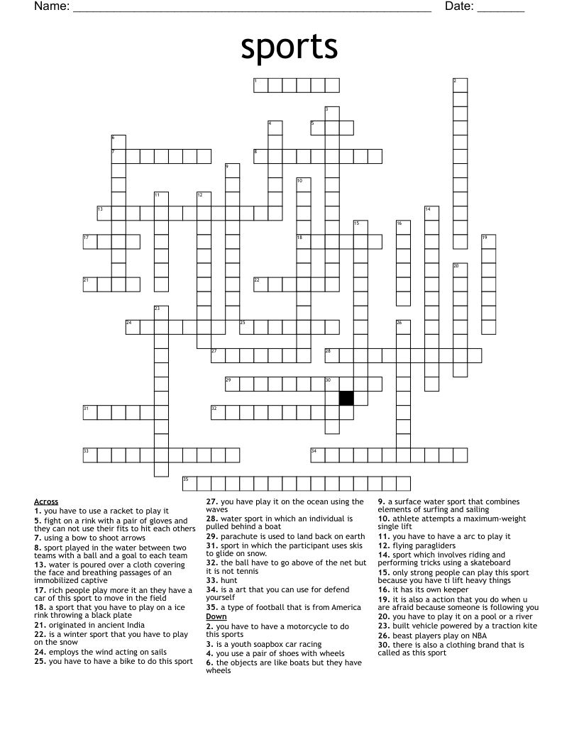 sports Crossword