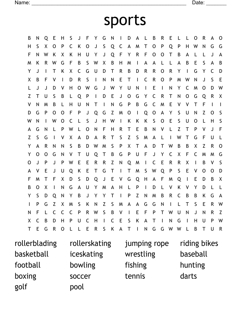 sports Word Search