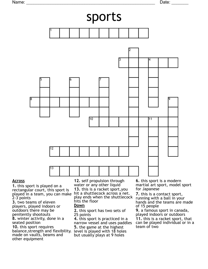 sports Crossword