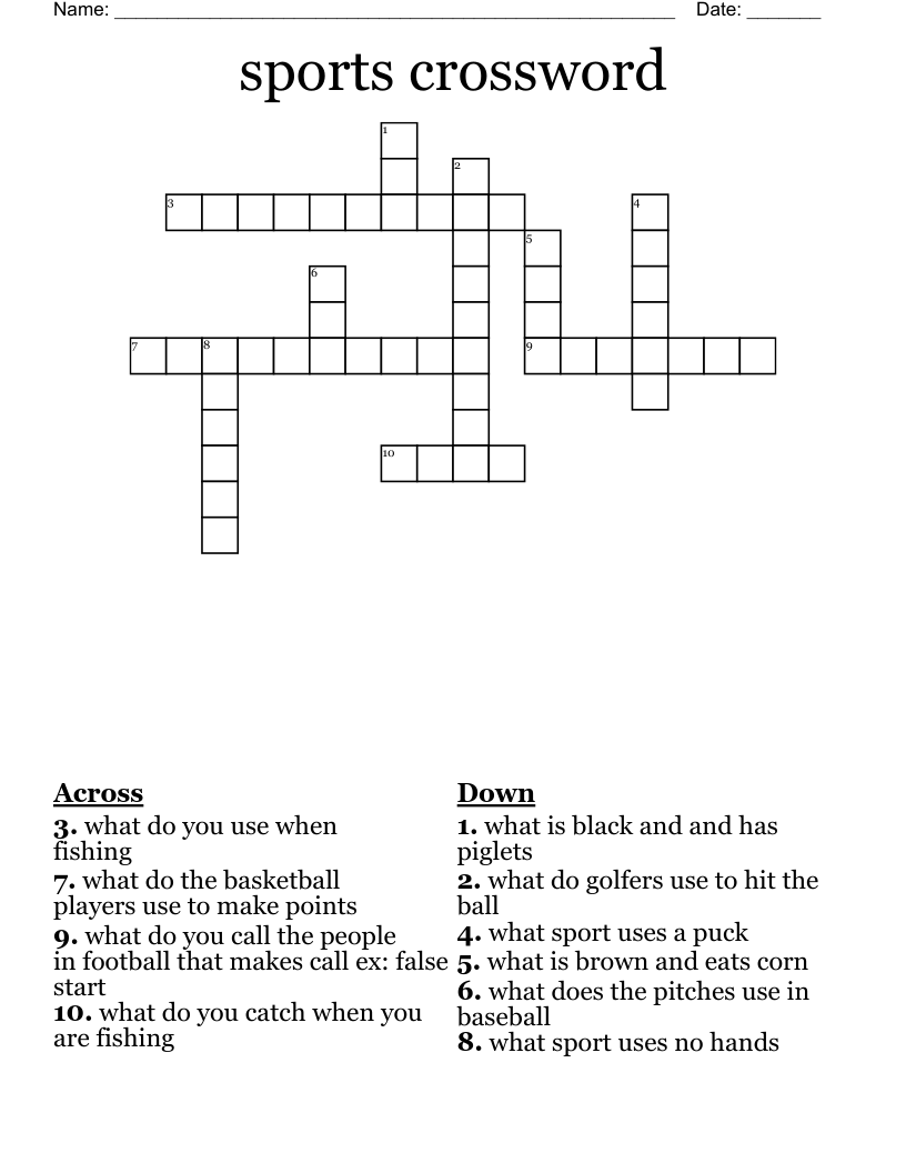 sports crossword 
