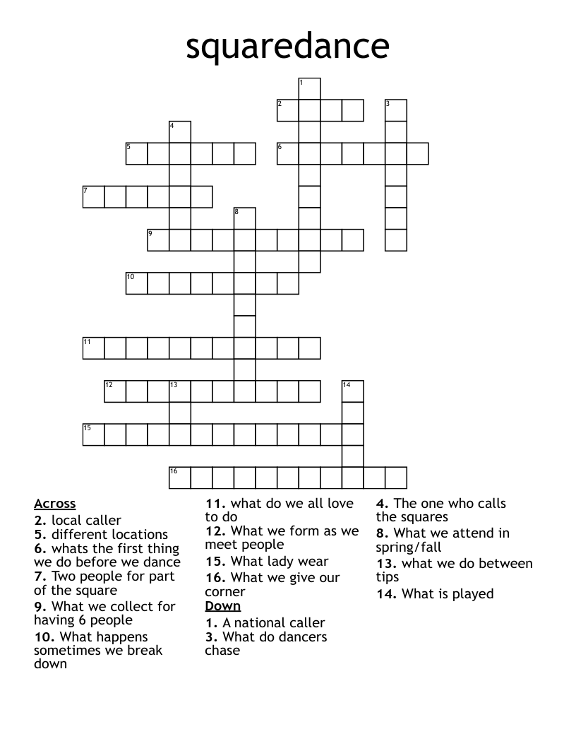 squaredance Crossword