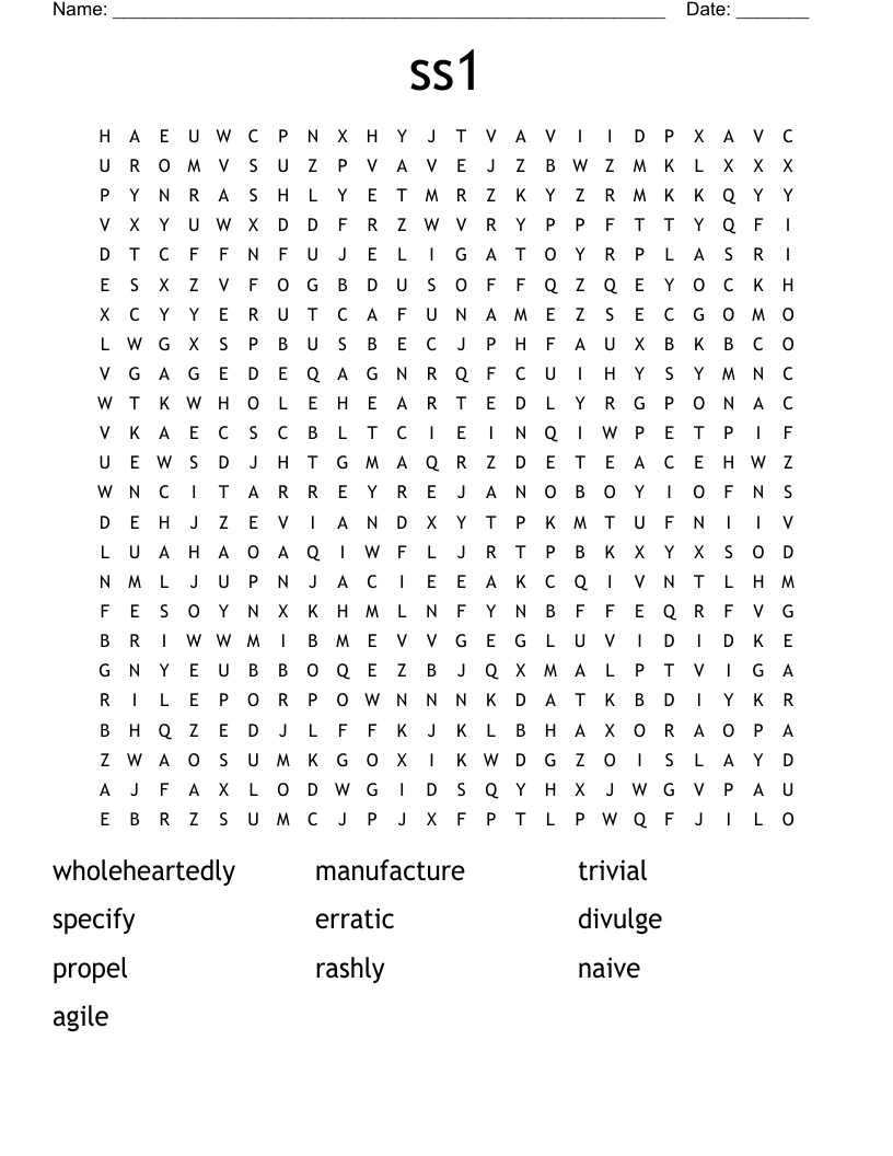ss1 Word Search