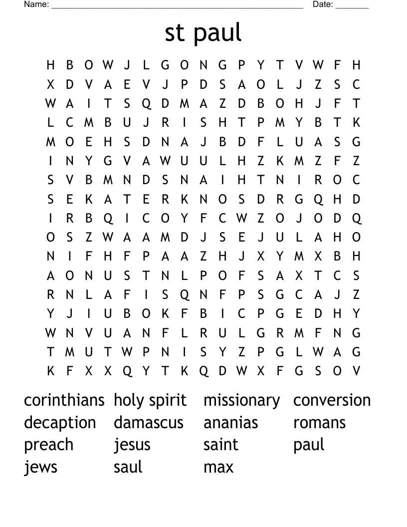 st paul Word Search
