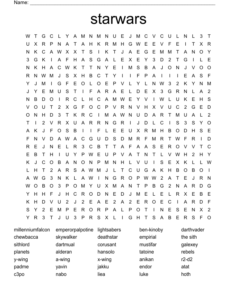 starwars Word Search