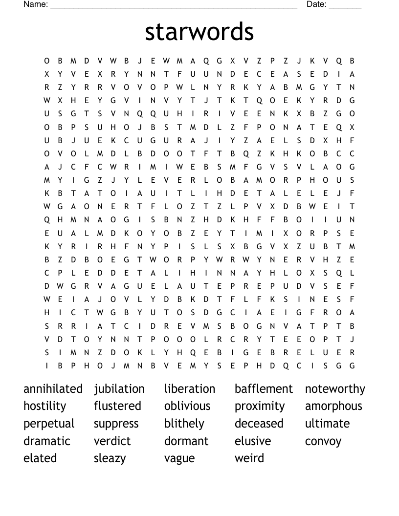 starwords Word Search