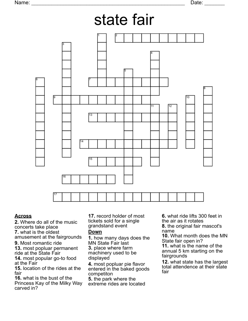 state fair Crossword