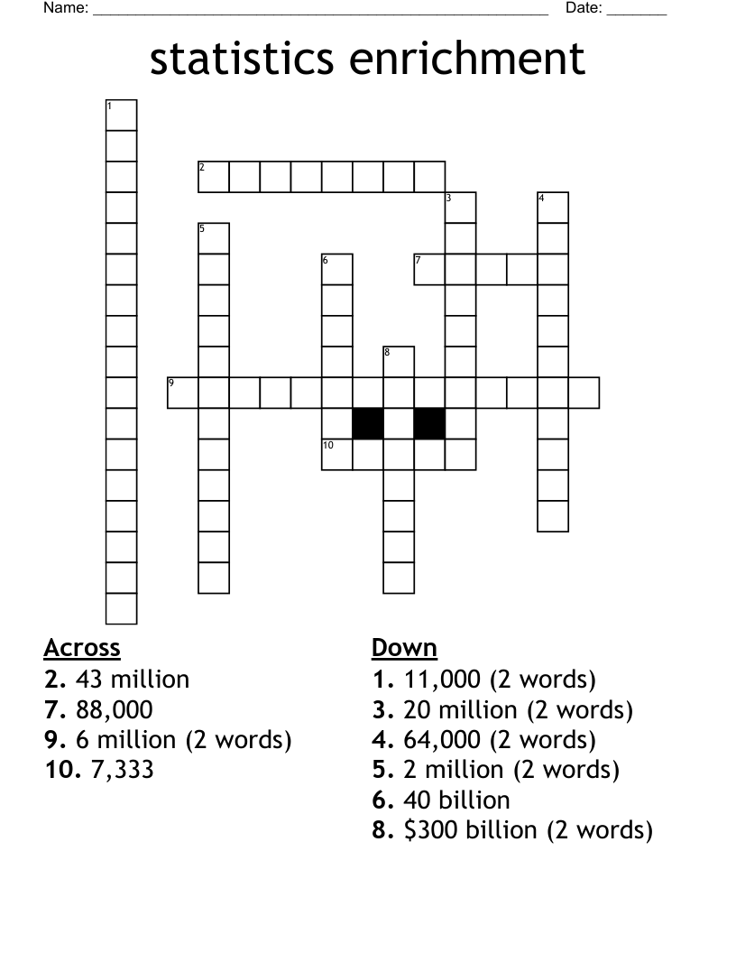 statistics enrichment Crossword
