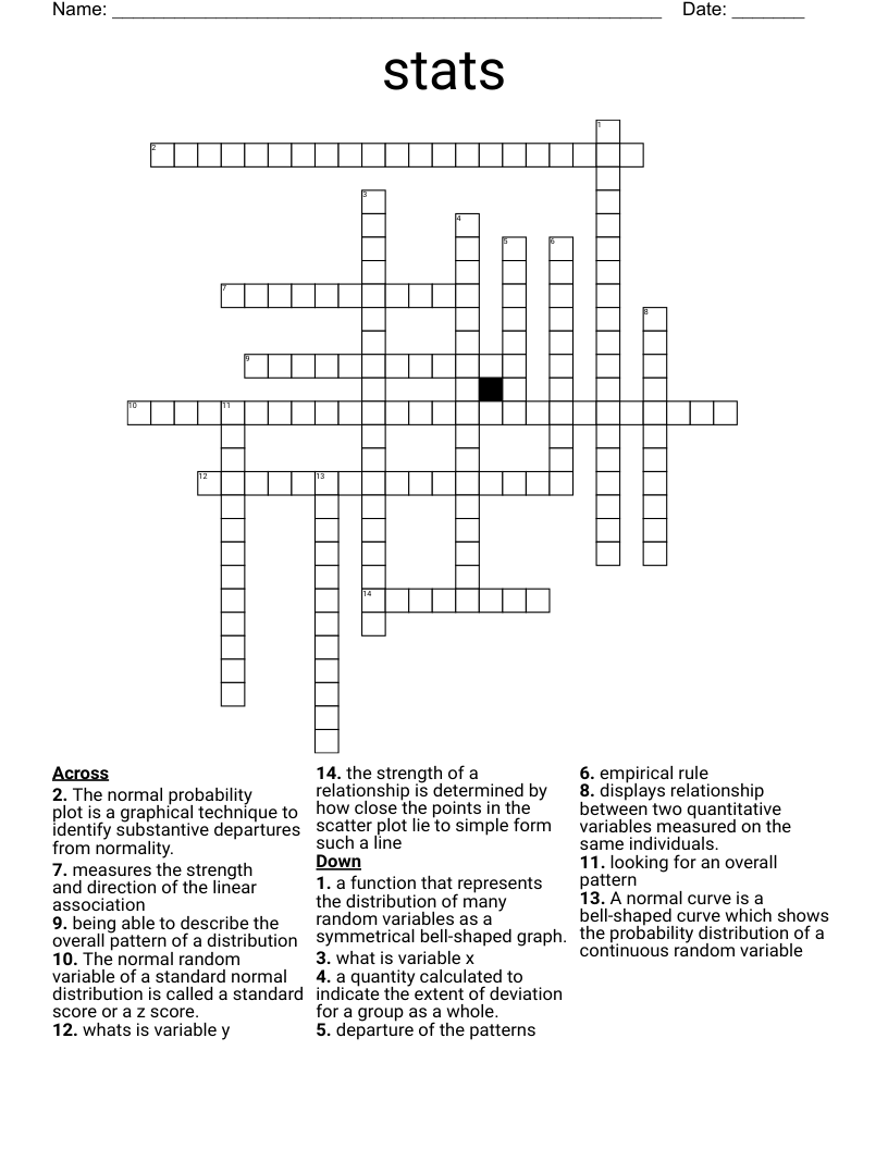 stats Crossword