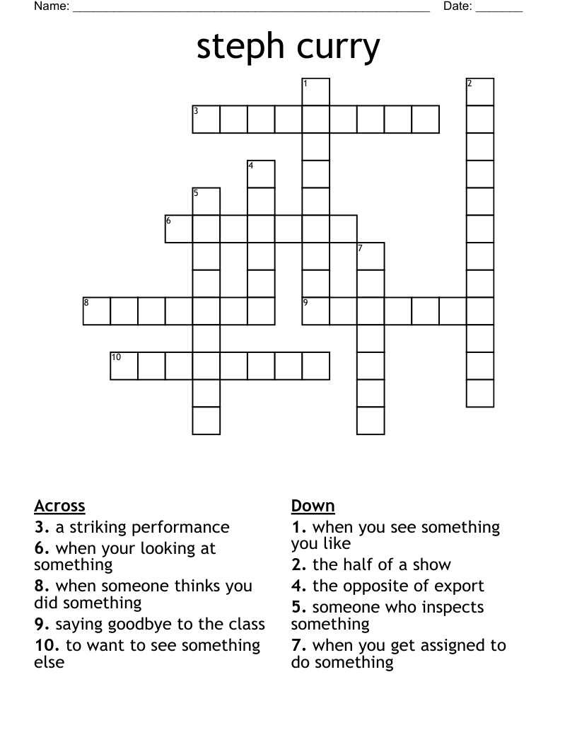 steph curry Crossword