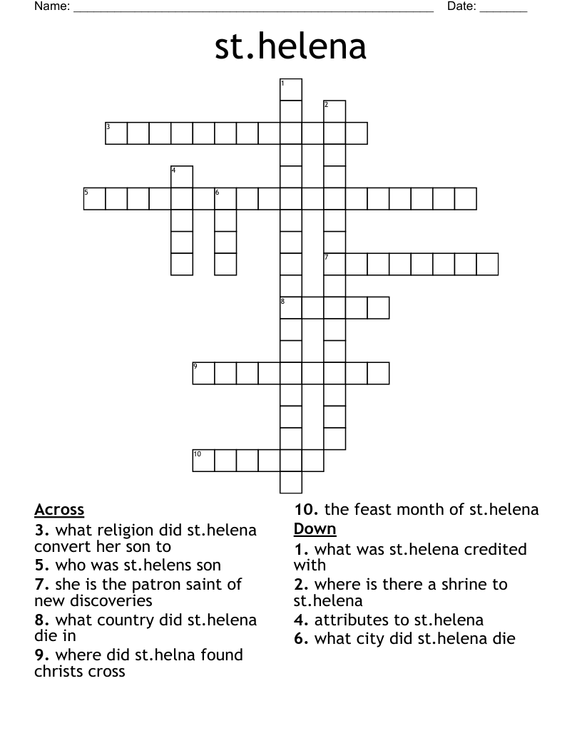 st.helena  Crossword