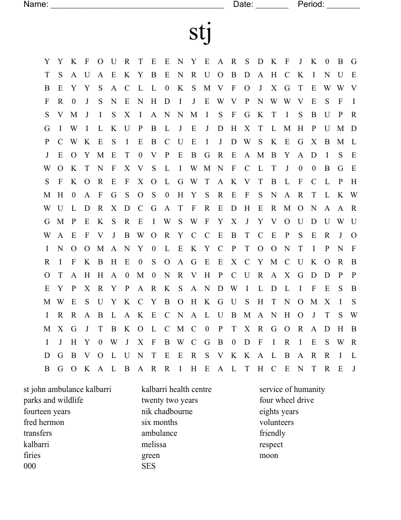 stj Word Search