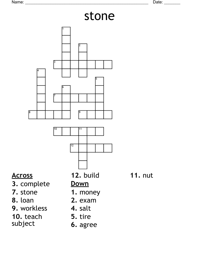 stone Crossword
