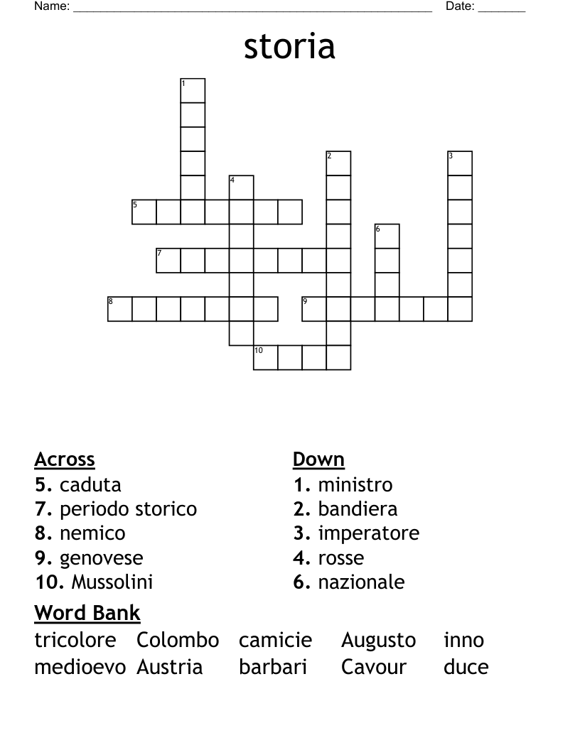 storia Crossword