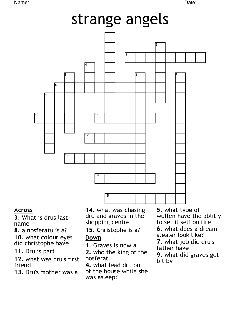 strange angels Crossword
