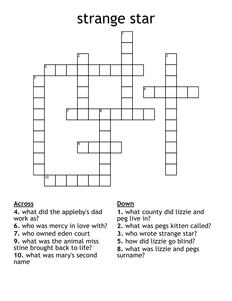 strange star Crossword
