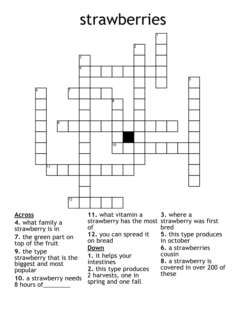 strawberries Crossword