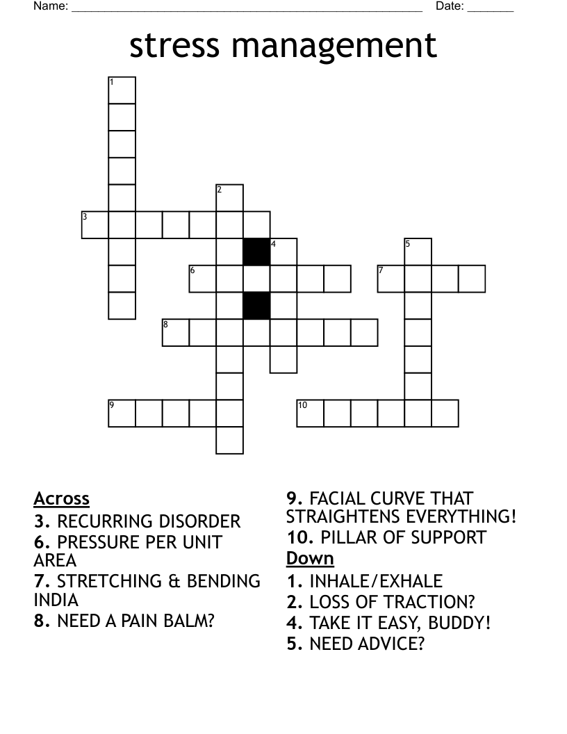 stress management Crossword