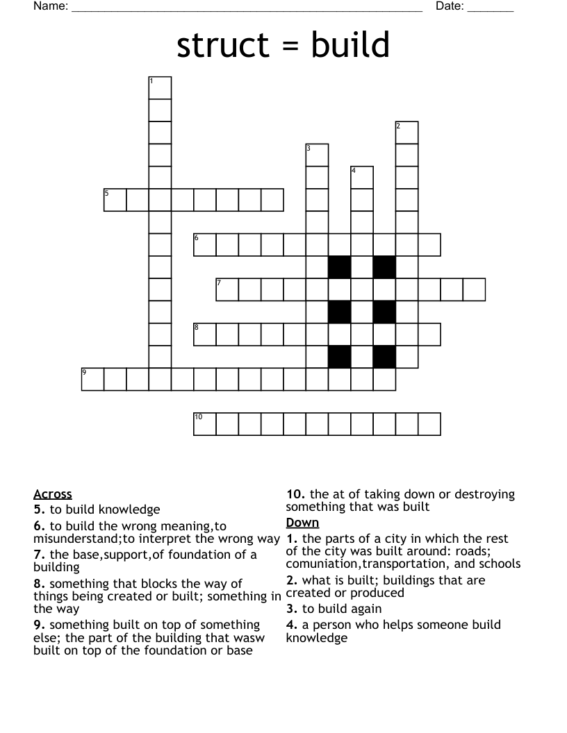 struct = build Crossword