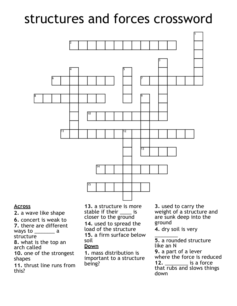 structures and forces crossword