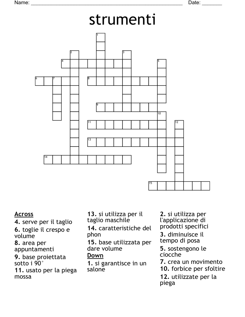 strumenti Crossword