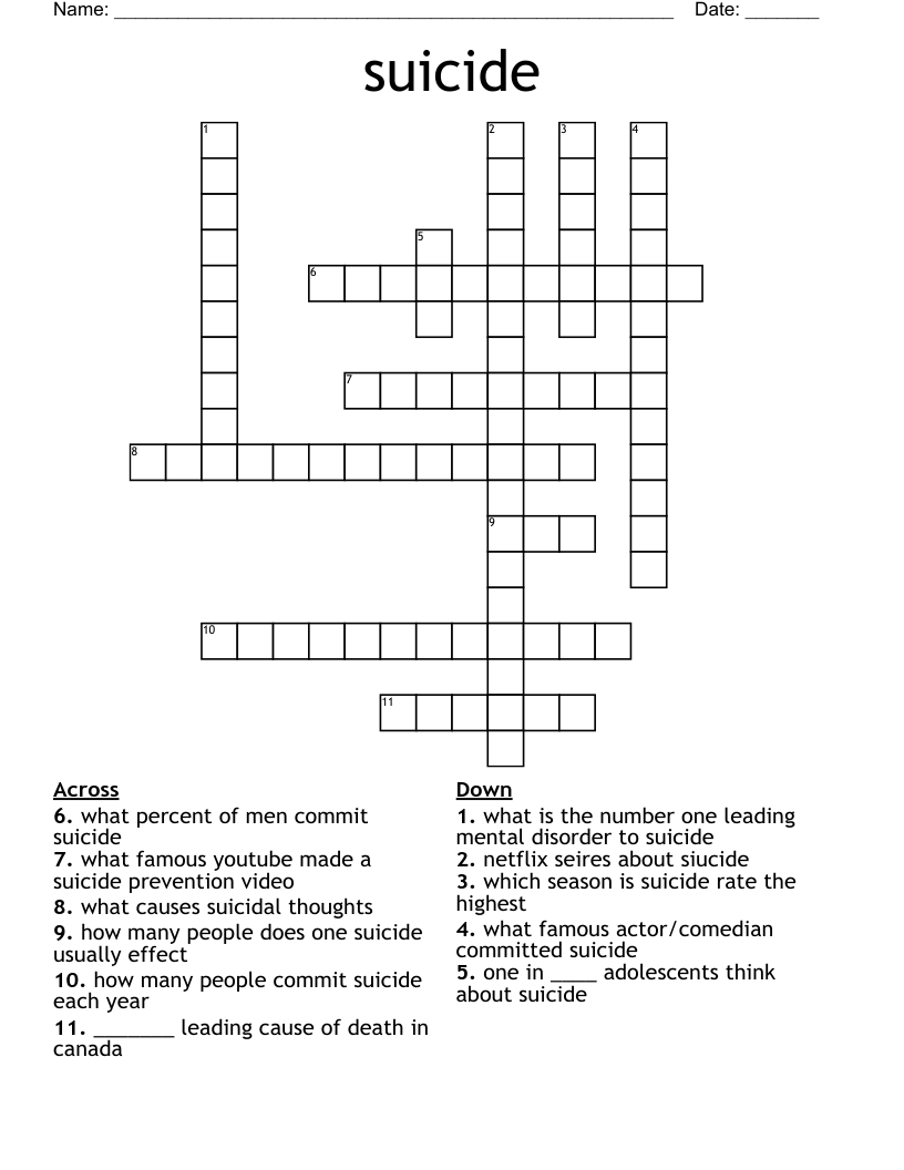suicide Crossword