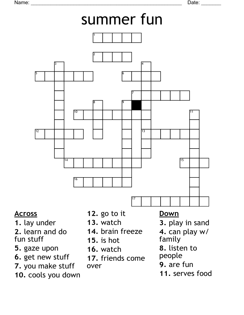 summer fun Crossword