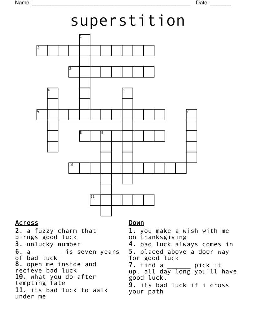 superstition Crossword