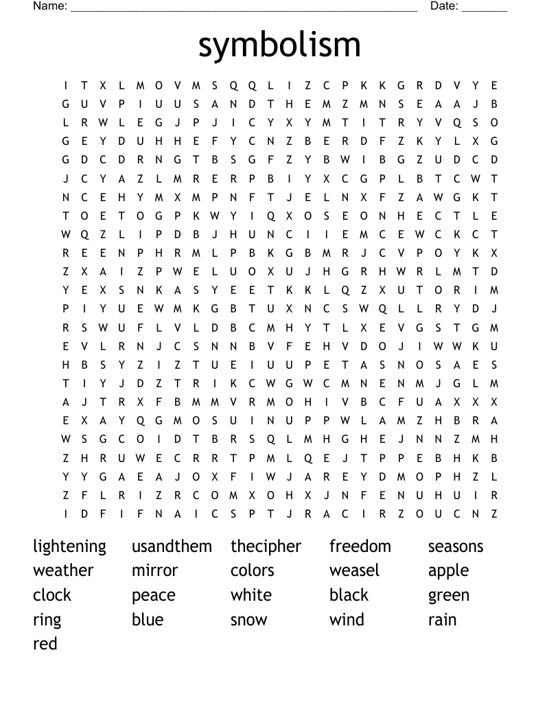 symbolism Word Search
