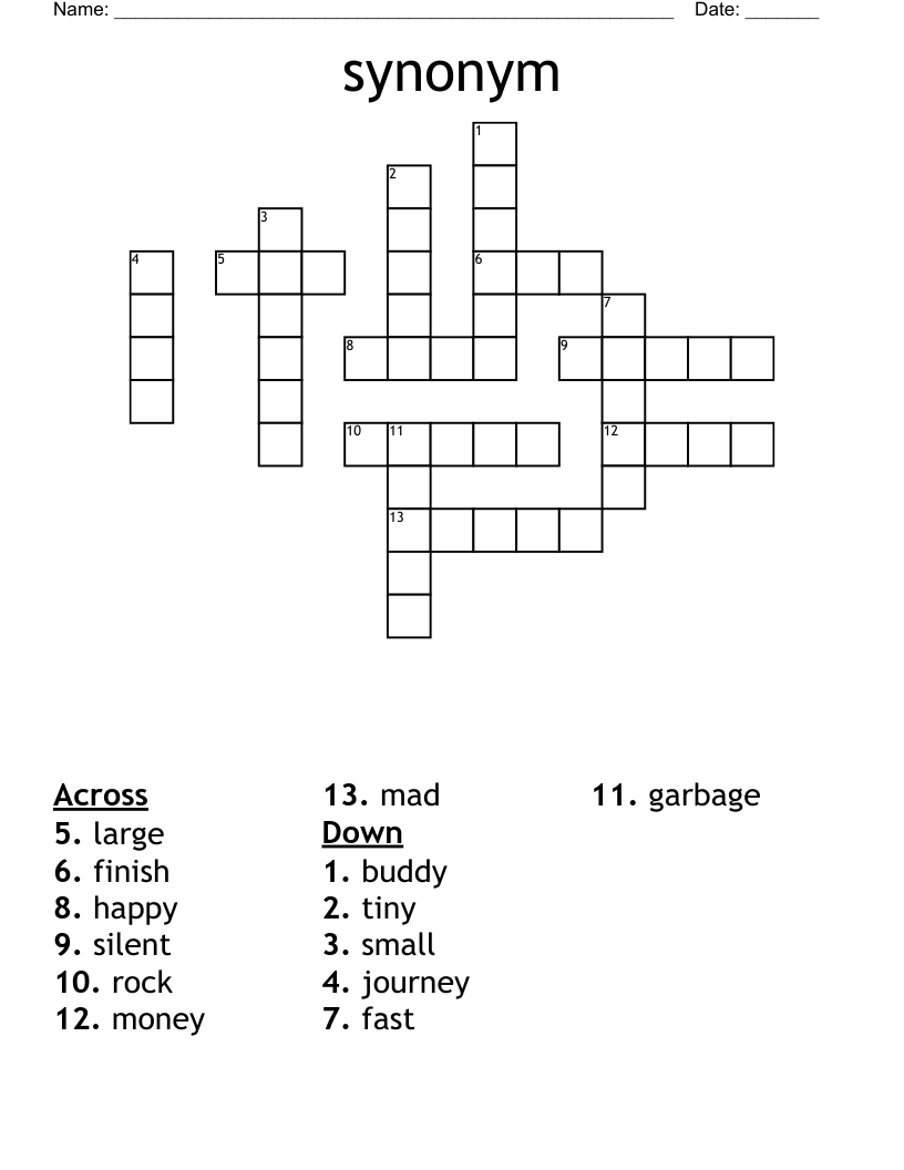 synonym Crossword
