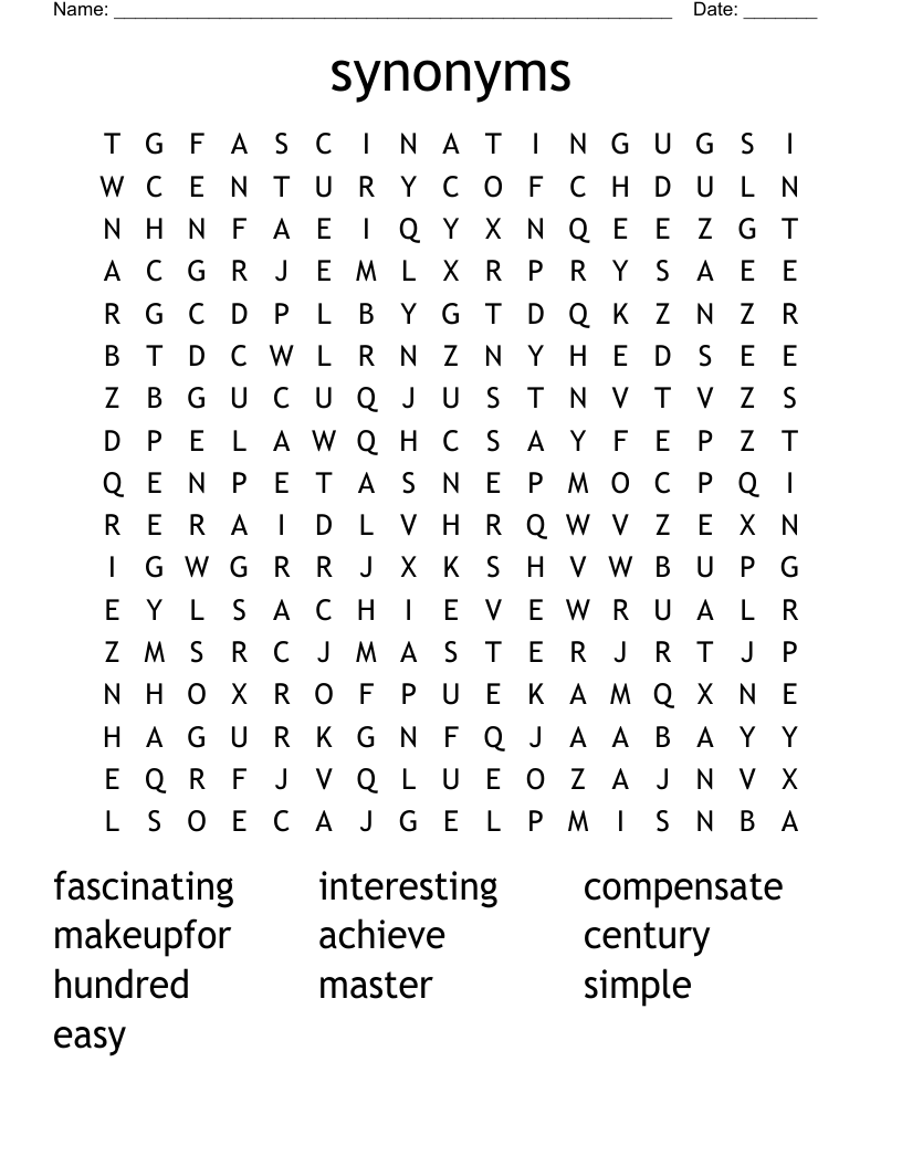 synonyms Word Search