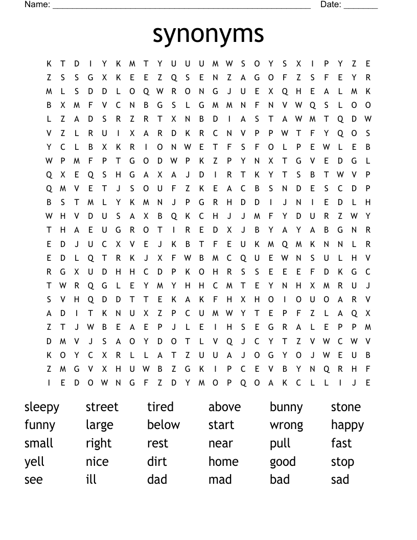 synonyms Word Search