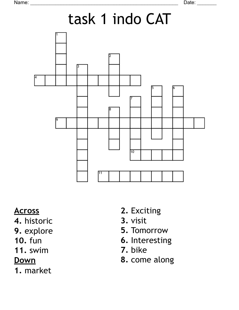 task 1 indo CAT Crossword